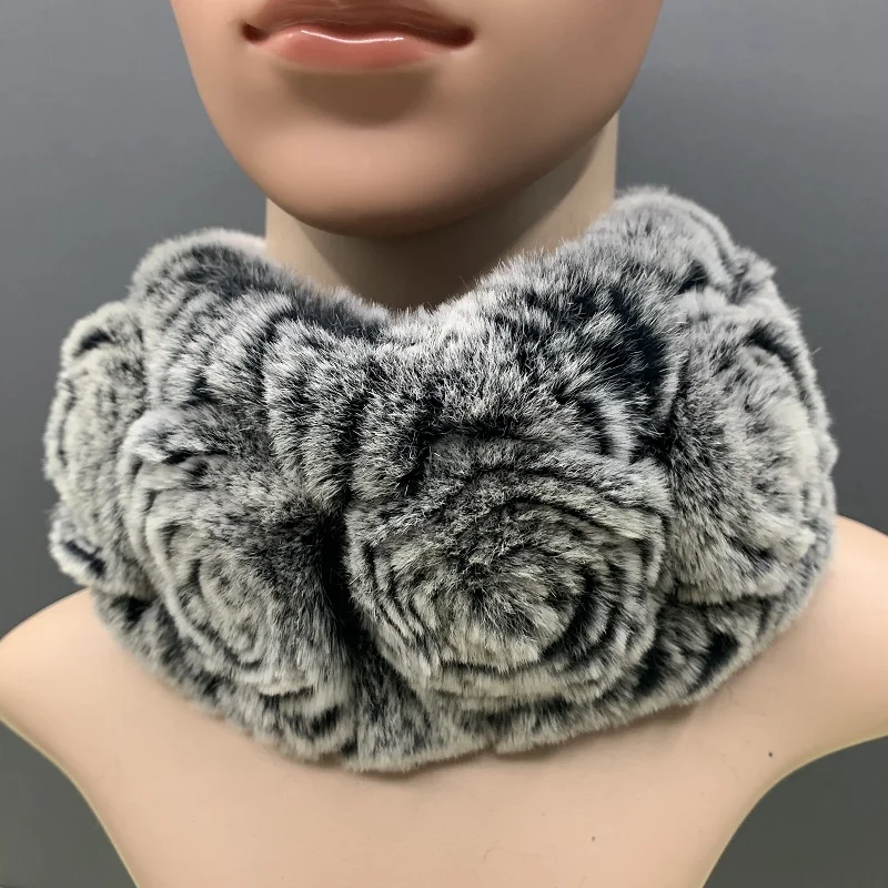 Женские шарфы Меховая повязка на голову шарф из натурального меха кролика рекс с