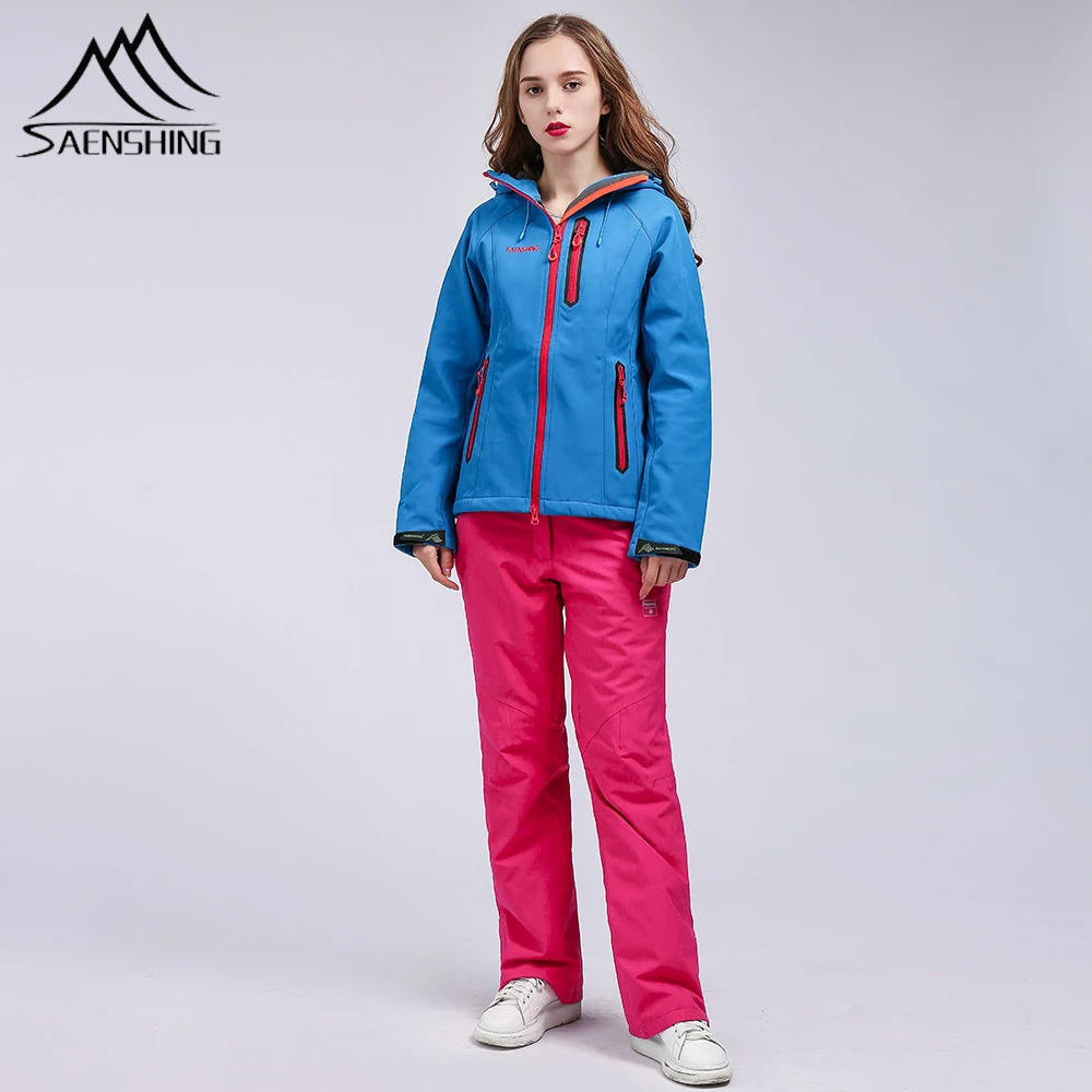 suit3 SAENSHING лыжные штаны Женская куртка softwell Пальто сноуборд горные лыжные брюки высокое качество утолщаются теплые зимние уличные - Цвет: suit3