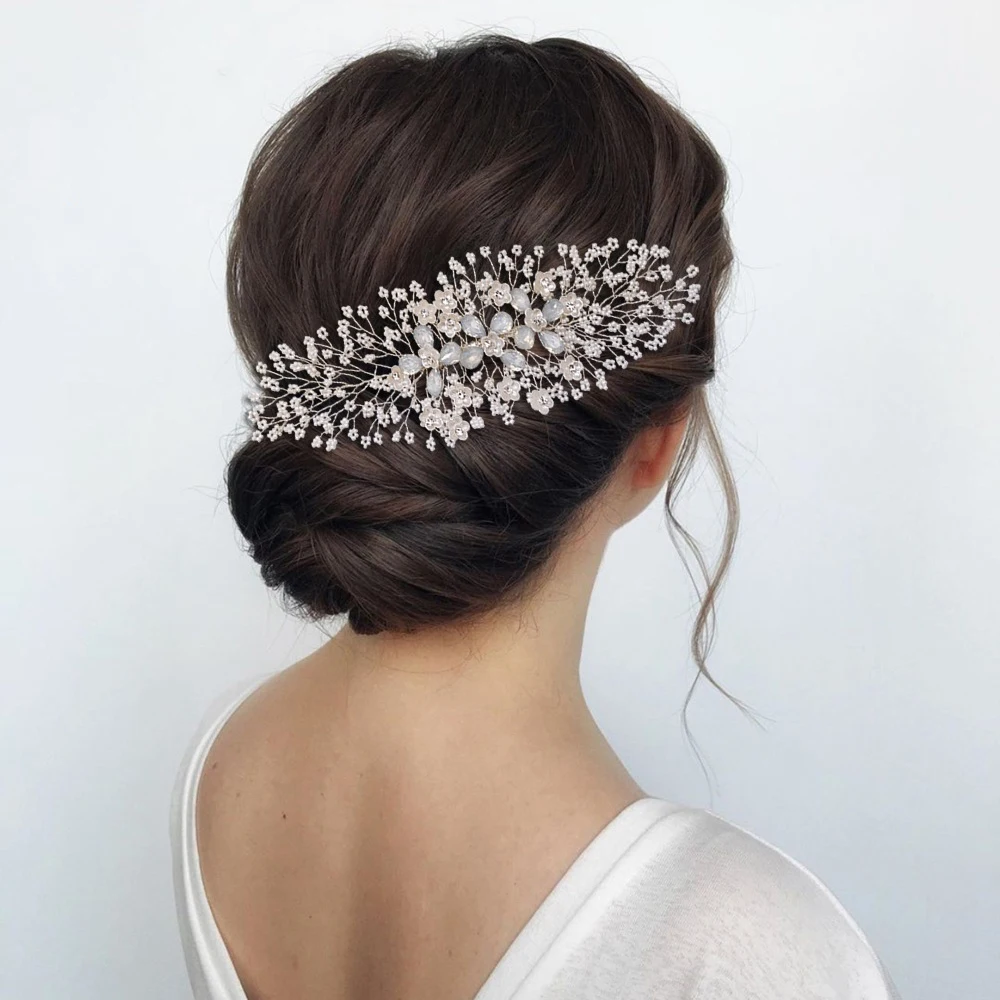 Модные свадебные аксессуары для невесты 2020 новейшие Цветочные гребни волос