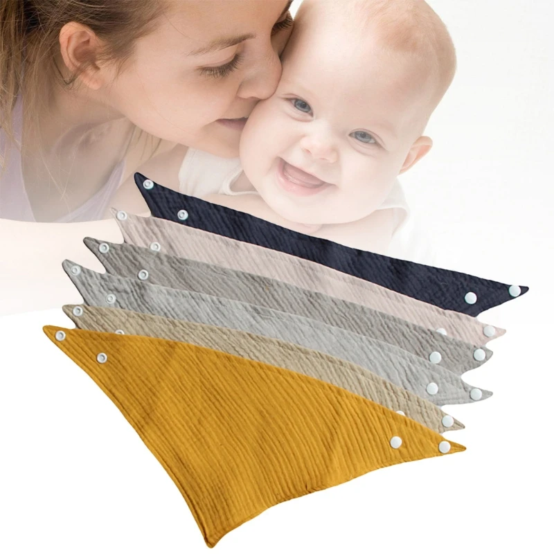 

Non-toxic Baby Triangle Kids Cotton Bibs Saliva Towel Protect Teething Baby Free from Cheek Neck and Chin Rash Soft J60B