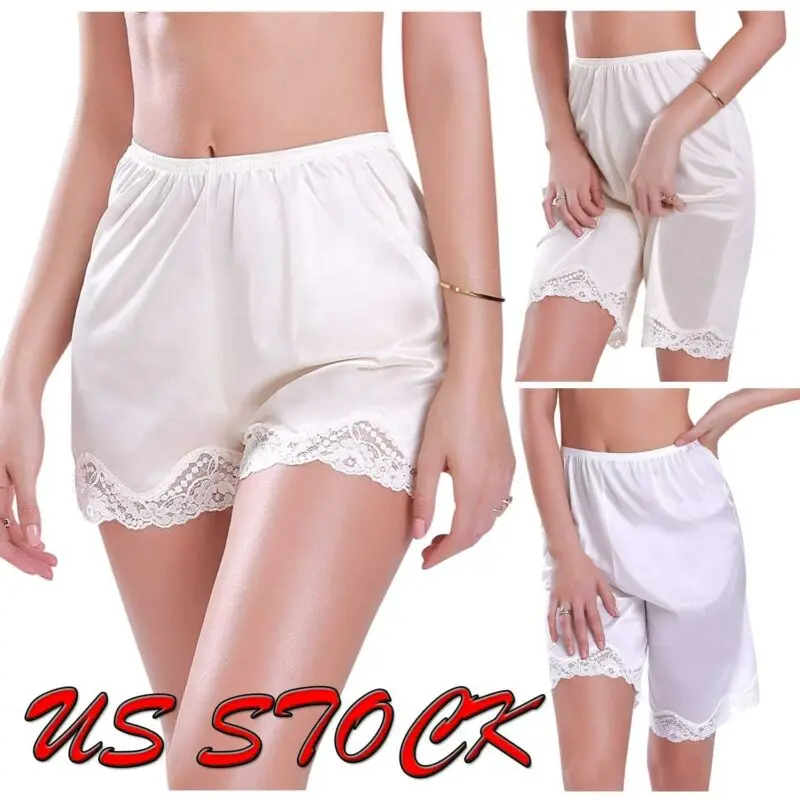 

Women Anti-Static Slip Pettipants Loose Satin Bloomers Panties Short