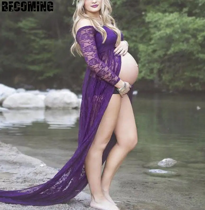 Кружевные платья для беременных фотосессии платье женская одежда с длинным