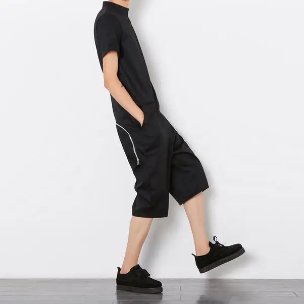 Комбинезон Мужская одежда смешная молния сзади стилист волос комбинезон хип хоп