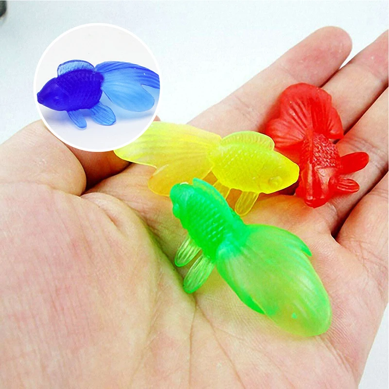 Креативные забавные Новые 10 шт./партия мягкие резиновые золотые рыбки для ванной