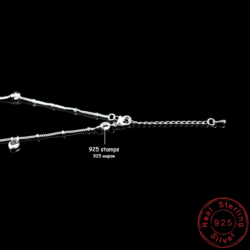 Ножной браслет из стерлингового серебра 925 пробы с изящной подвеской в форме