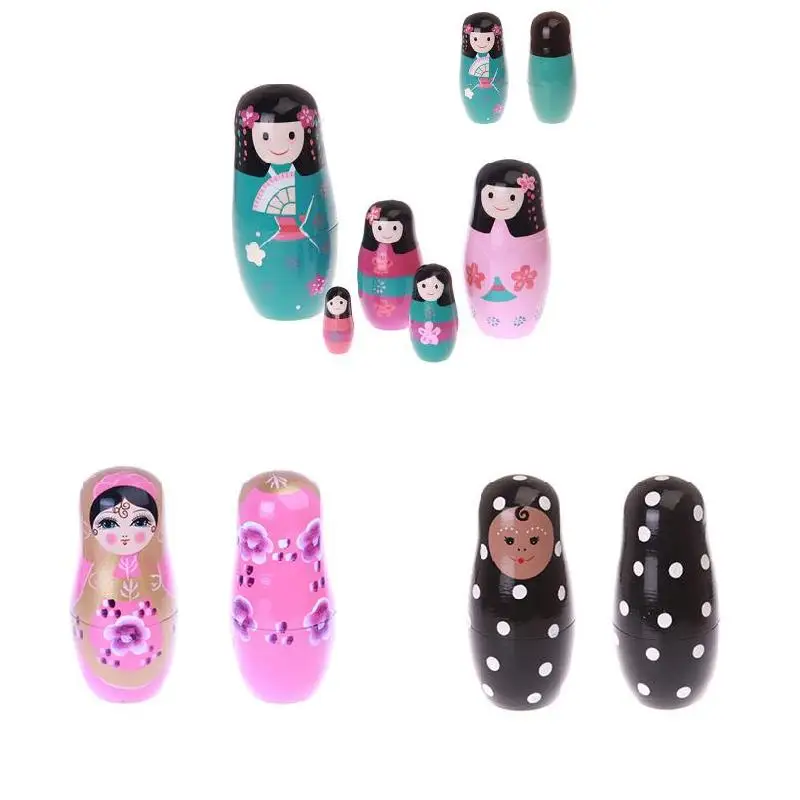 5 шт./компл. деревянная Русская Матрешка куклы для девочек/клоун глазурь игрушки