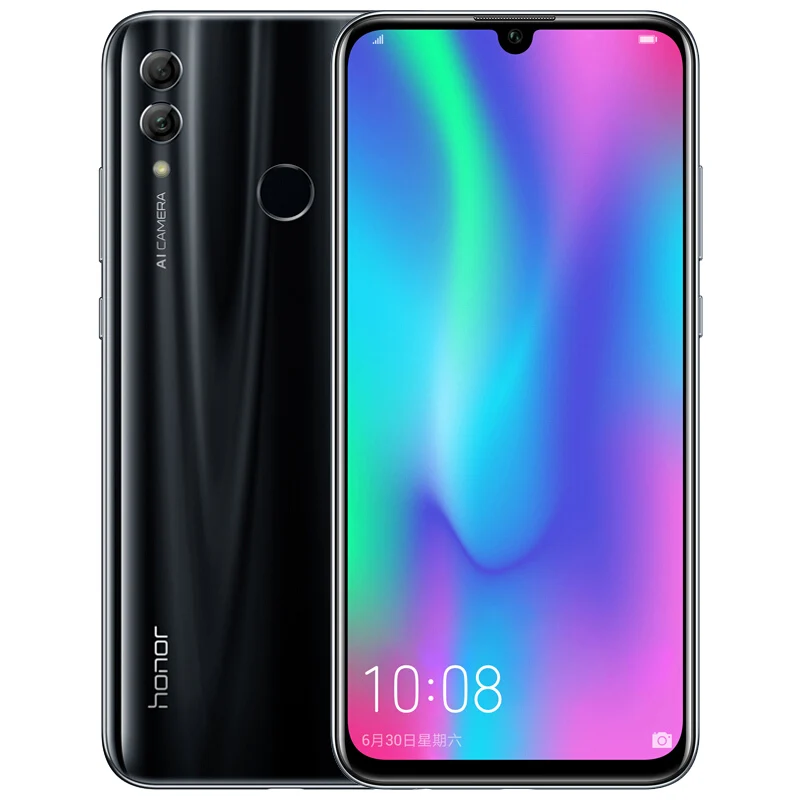 Honor 10 Lite, 4G, мобильный телефон, Android 9,0, 6,21 дюйма, FHD, 2340X1080, двойной шрифт, задняя камера 24 МП, AI камера, отпечаток пальца, 710, Восьмиядерный