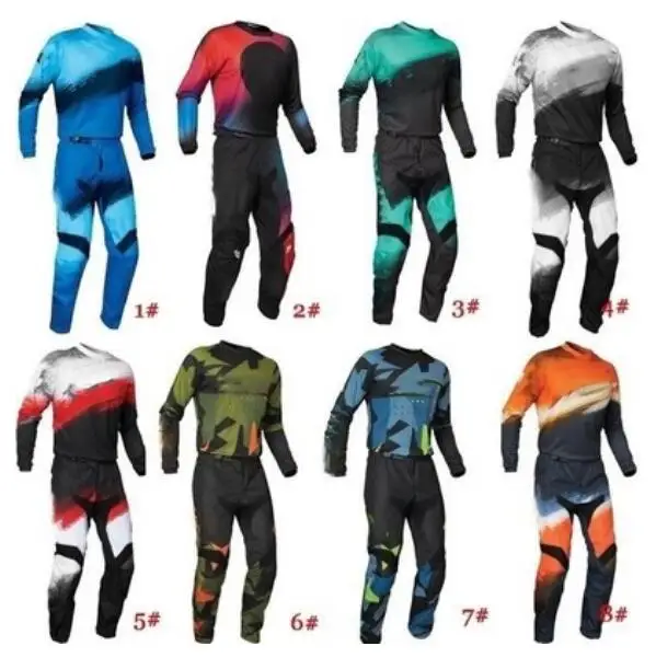 Новинка мотоциклетная футболка и брюки карман на молнии комплект для ATV MTB MX