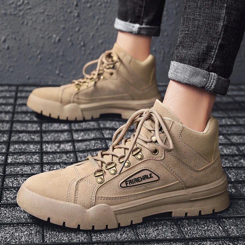 Leather Boots Men Ankle Shoes Official Zapatillas Hombre Casual Jeans Waterproof Outdoor Martin Botas |