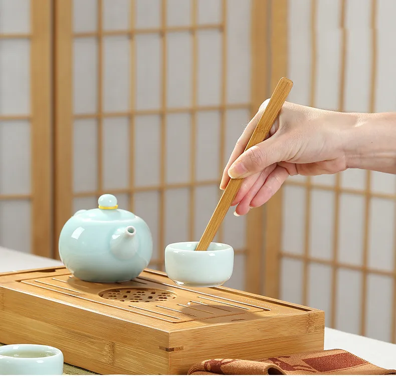 Новый деревянный Пинцет для чая щипцы бекона бамбуковые кухонные салата