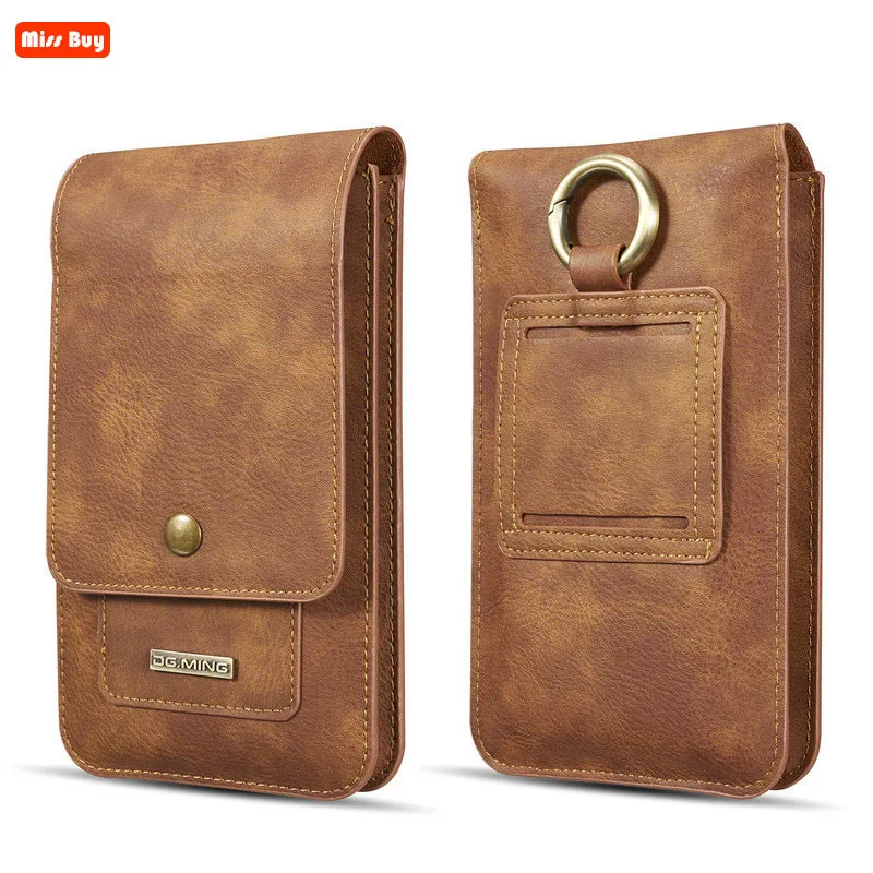 Universal Leather Holster Case Mobile Phone Bag For Samsung/iPhone/Huawei/HTC/LG/Xiaomi Wallet Case Belt Pouch Coin Purse Cover