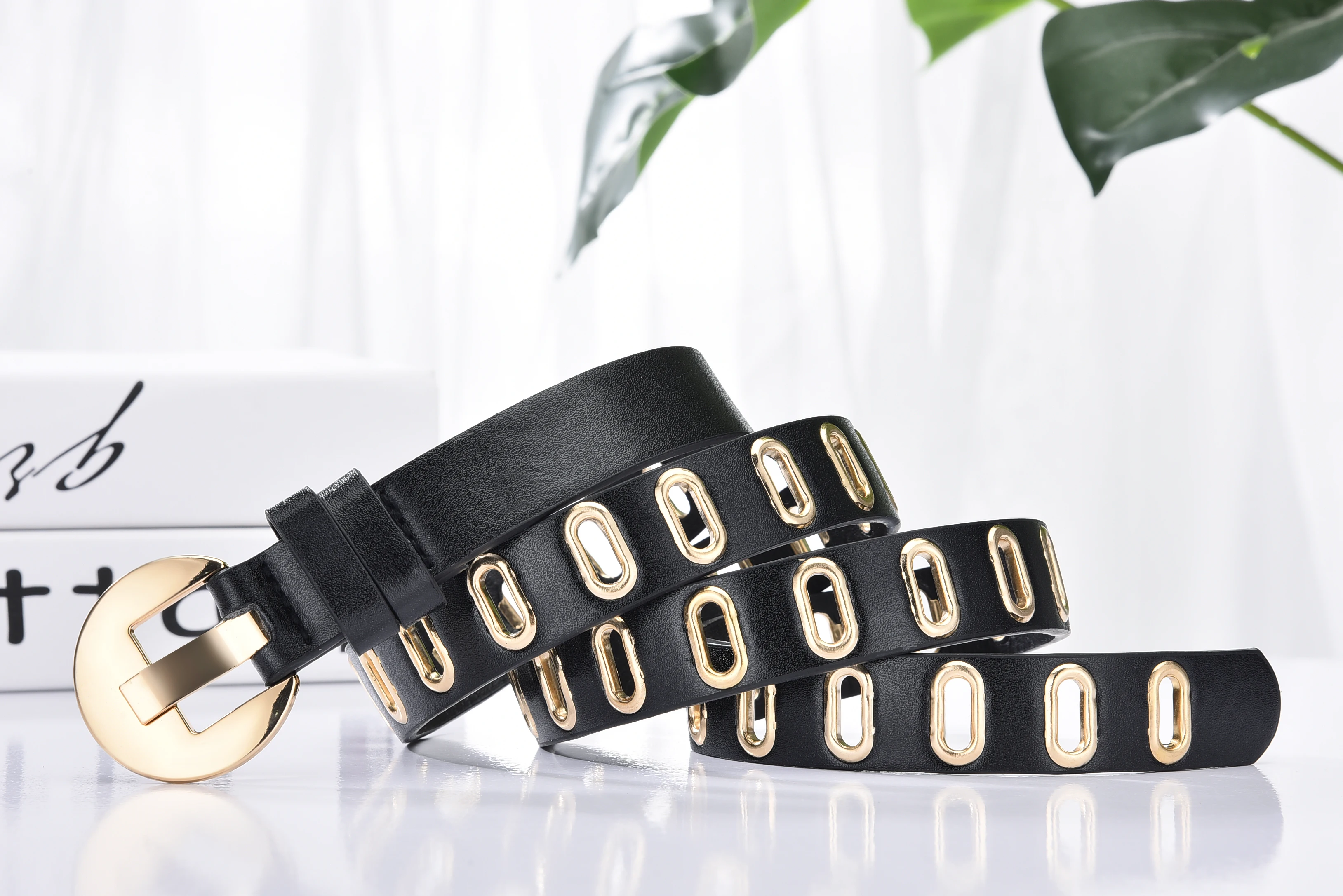 Ремень в стиле панк для мужчин и женщин дизайнерский пояс из искусственной кожи с