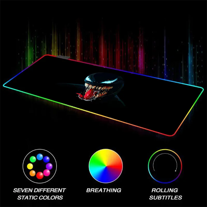 

XGZ Locking Game RGB Mouse Pad Clown Anime Pc Large Computer Desk Mat Rubber Non-slip LED Lol Cs Gamer Xxl 90x40CM High Quality