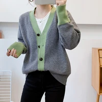 ladies spring 2020 single breasted v neck knit cardigan sweater