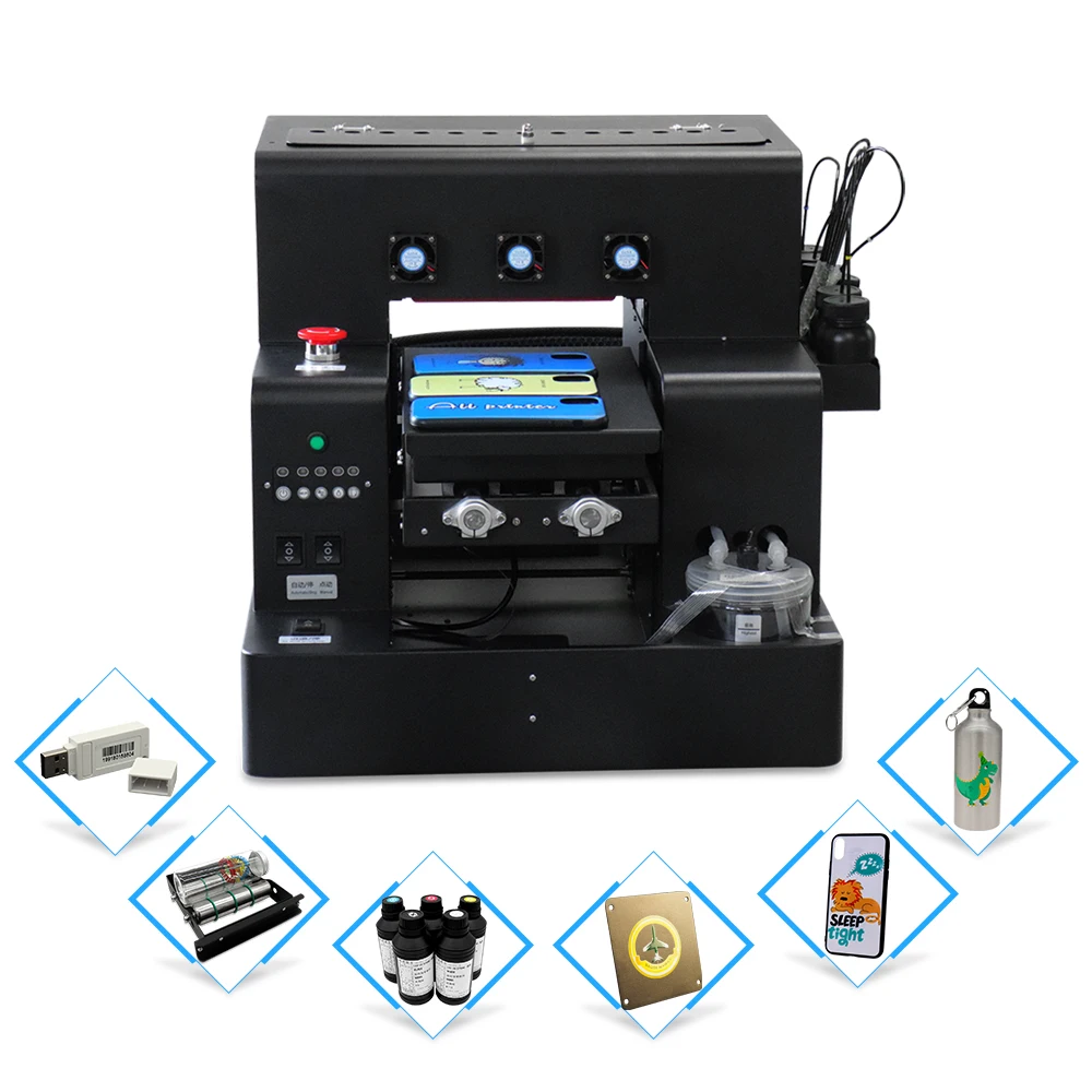 Автоматический планшетный УФ принтер A4 для Epson L805 печатающая головка с лаком