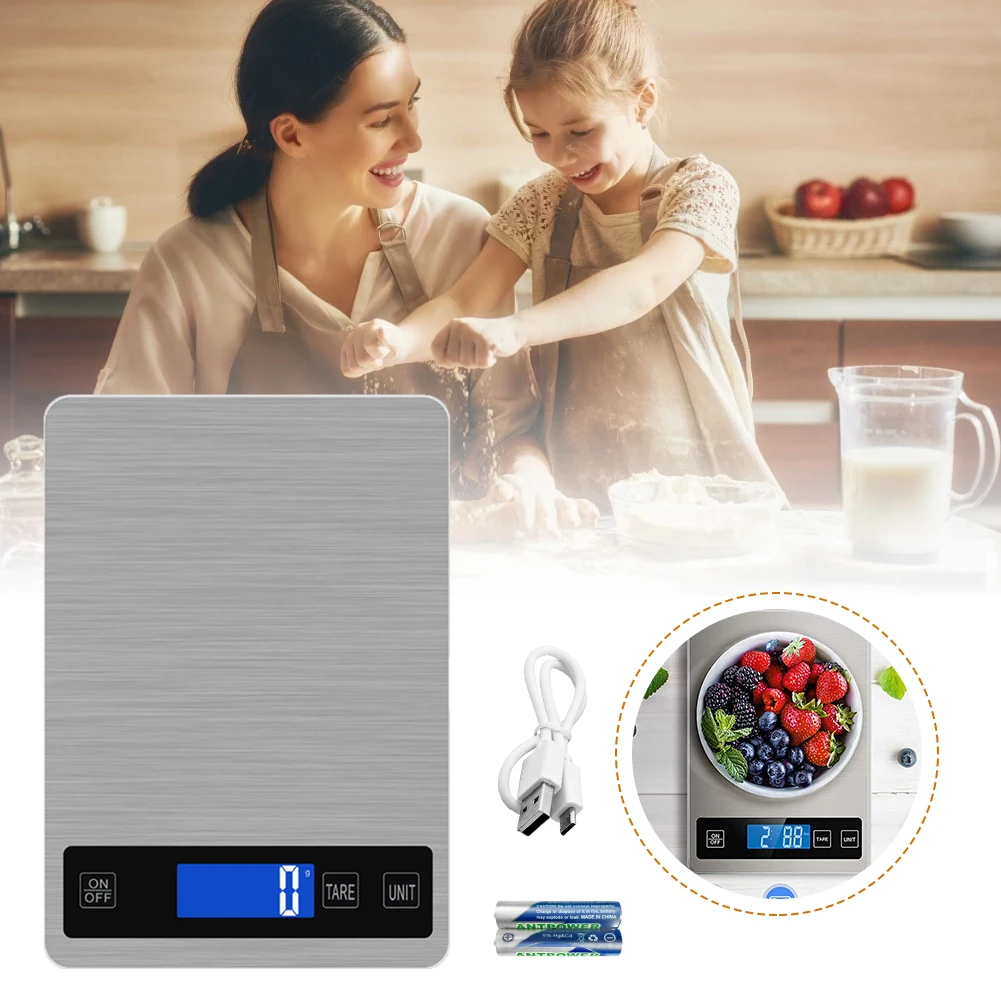 15Kg 1g/0.1oz Digital Kitchen Scale Electronics Scale Stainless Steel Weighing Scale LCD Digital Cooking Scale
