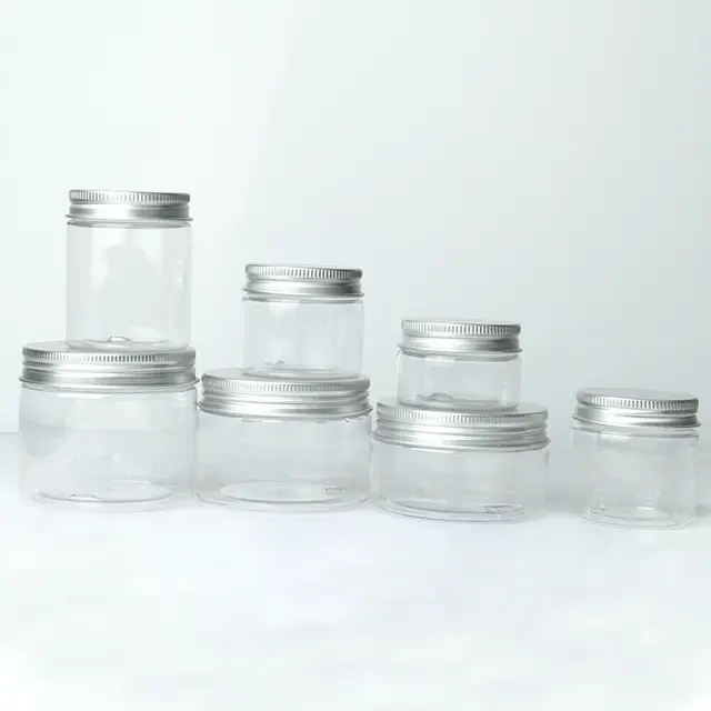 PET Clear Round Wide-mouth Plastic Jars Empty Cosmetic Box Food Storage Container Bottle 30ml 50ml 60ml 80ml 100ml 120ml 150ml 2