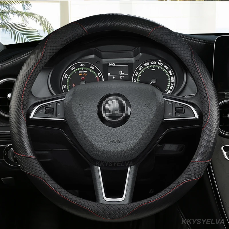 

Кожаные аксессуары из углеродного волокна, аксессуары для Skoda fabia 1 2 octavia 1 2 3 A3 A5 yeti roomster, 38 см