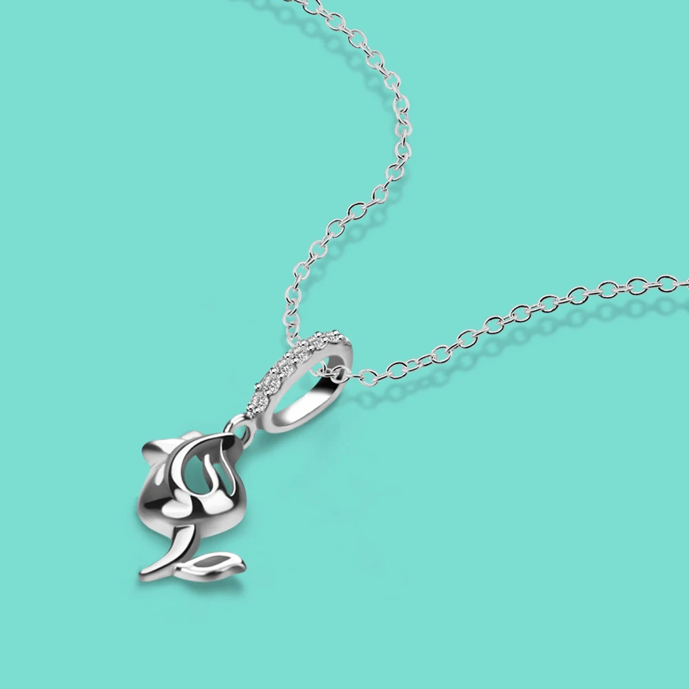 Простой Стиль 925 Серебряное ожерелье для девочек модное ювелирное изделие