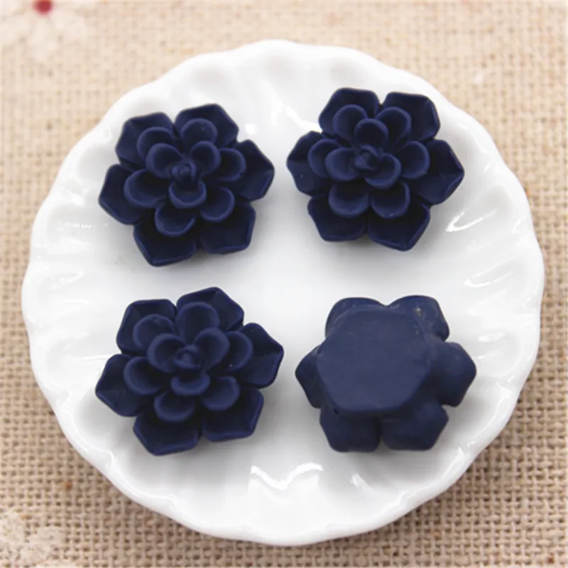 

50 шт. Матовые цветные винтажные цветы из смолы Ywbeads 15 мм