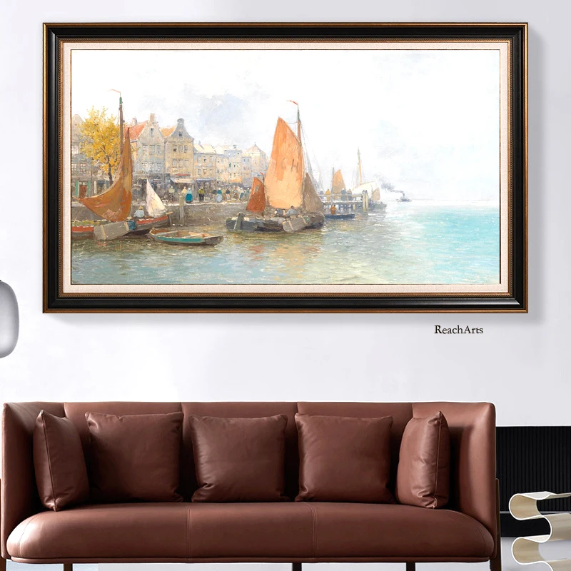 

Venice Oil Painting Picture Antique Wall Arts Printing On Canvas Classical Seascape Interior Ornamental Decoration ForLivingroom