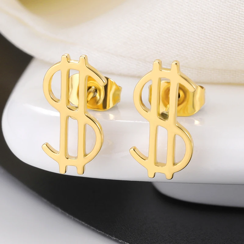 1 пара женские серьги-гвоздики из нержавеющей стали | Украшения и аксессуары