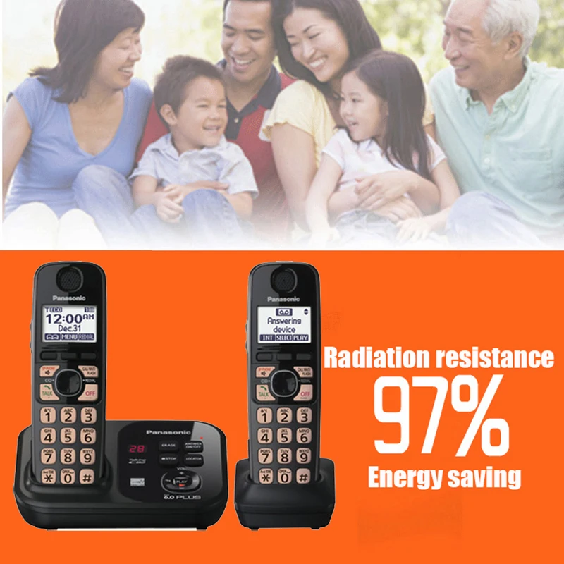 new digital cordless phone with bluethooth answer machine handfree voice mail backlit lcd wireless telephone for office home free global shipping