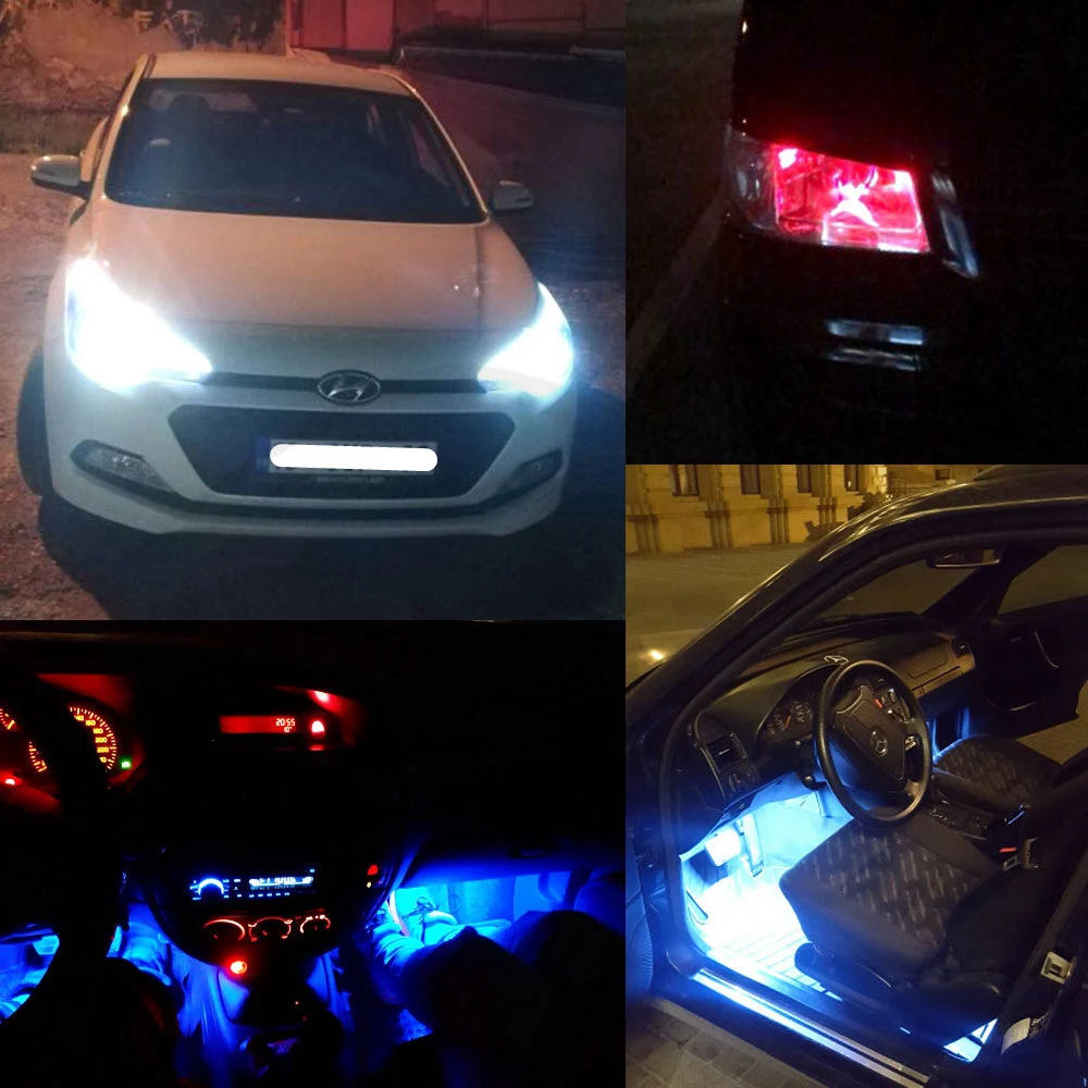 10X T10 W5W Автомобильный светодиодный интерьер 8Led Canbus Белый красный указатель