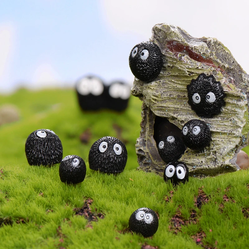 Милый медвежонок из смолы черный эльф Ремесло Украшение для сказочного сада
