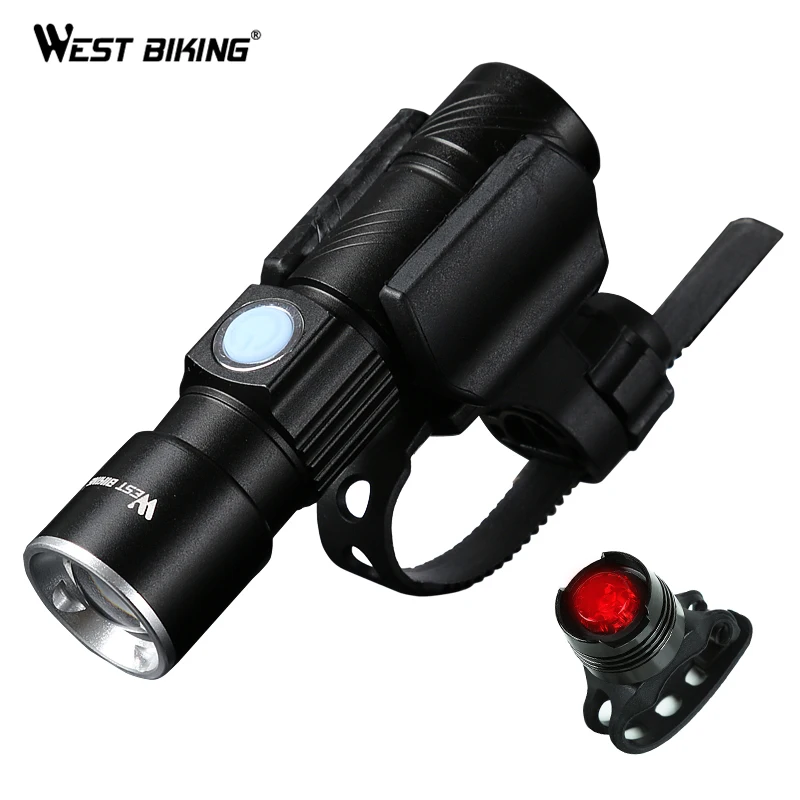 

WEST BIKING Bike Light Ultra-Bright Zoomable 240 Lumen Q5 200M USB Rechargeable Bicycle Light Cycling Front LED Flashlights Lamp