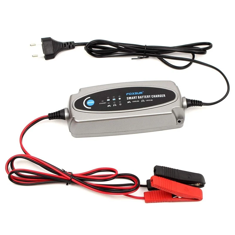 FOXSUR 12V 5 Stage полностью автоматическая умная батарея зарядное устройство для