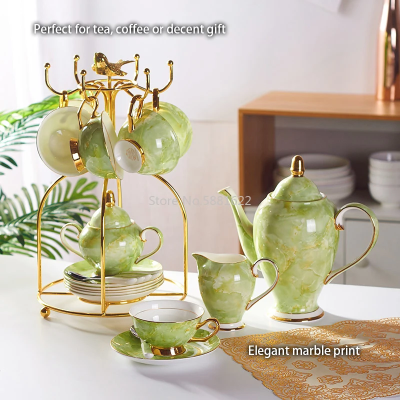 Мраморный фарфоровый кофейный набор мраморный чайный чашка керамическая кружка