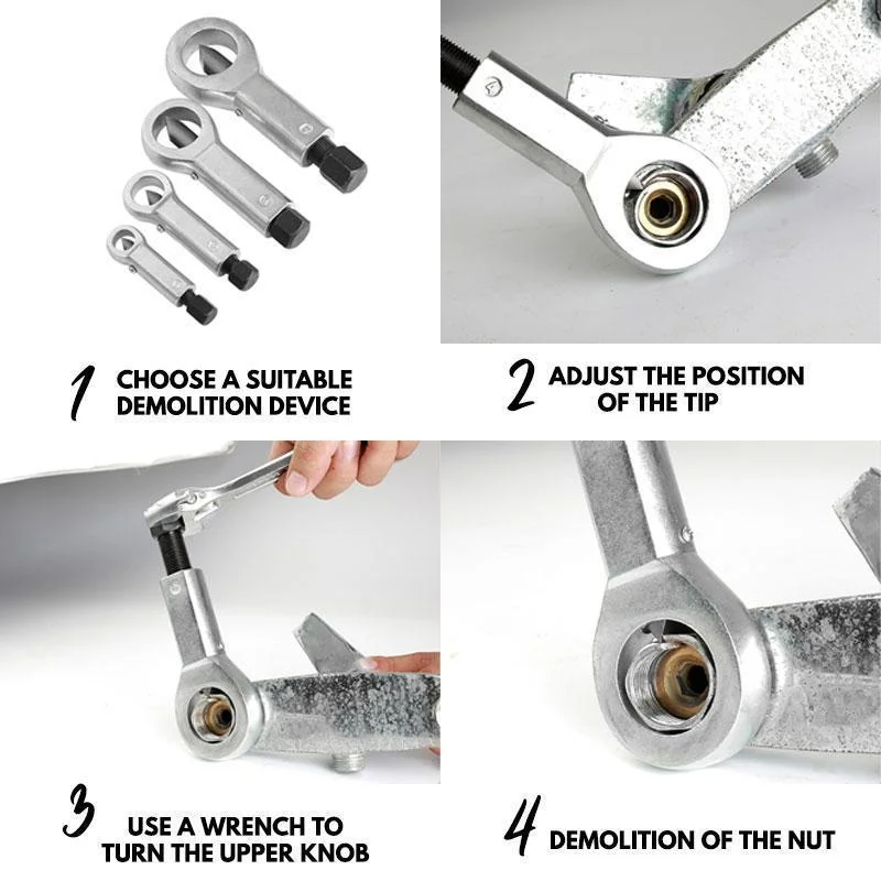 

Rusty Screw Nut Splitter Pro Screw Nut Splitter Cracker Broken Screw Remover Nut Cutter Breaker Removal Splitting Tools 9-16mm