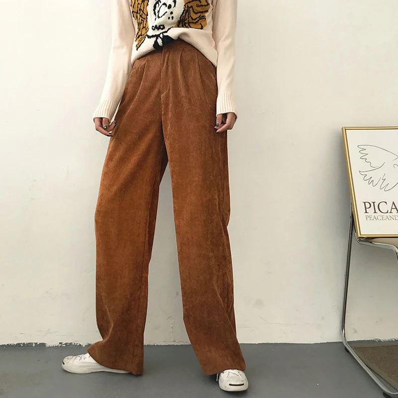 BGTEEVER осень зима вельветовые брюки для женщин эластичный пояс повседневные