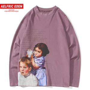 Мужской Хлопковый пуловер Aelfric Eden, Повседневная Уличная одежда с длинным рукавом и принтом персонажа, осень 2019