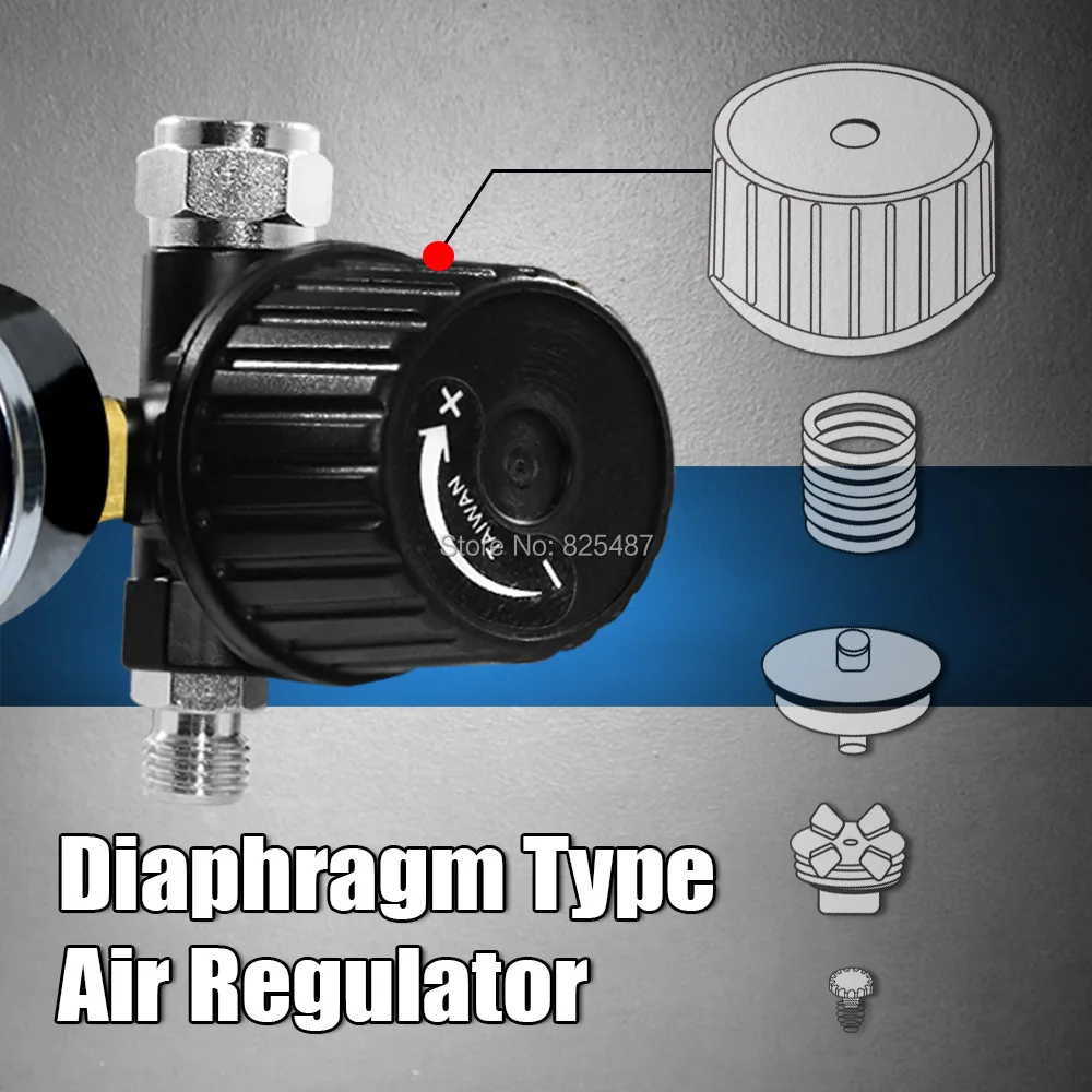 1/4&quot Air Pressure Diaphragm Regulator For Spray Paint Gun Tools Compressor LEMATEC Accessory Gauge | Инструменты