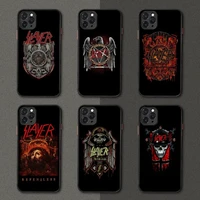slayer rock band phone case black transparent matte for iphone 7 8 11 12 s mini pro x xs xr max plus cover shell