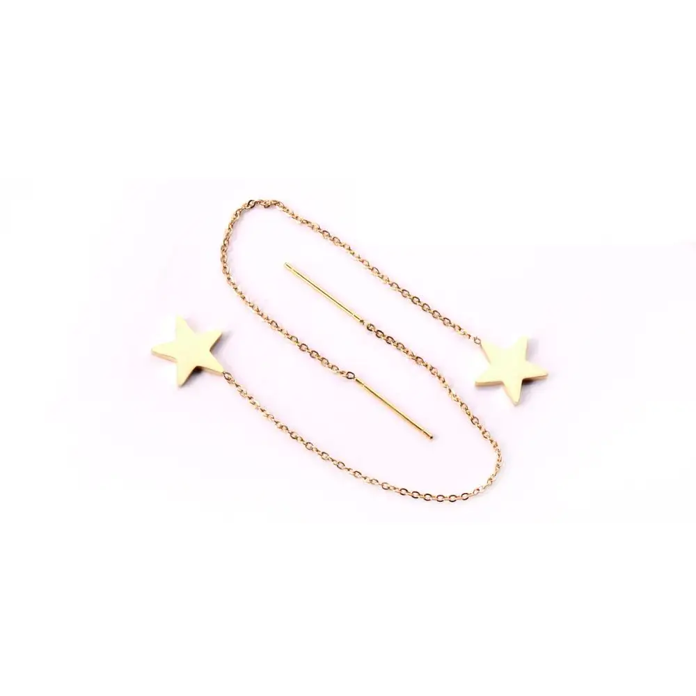 LUXUKISSKIDS серьги капли звезды из нержавеющей стали длинные висячие рождественские