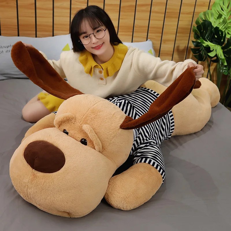 

70/90/130 CM Giant Plush Toy Big Sleeping Dog Stuffed Puppy Dog Soft Animal Toy Soft Pillow Baby Girls Birthday Gift
