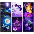 Холст Размер 5d алмазная живопись Бабочка DIY мозаика Луна полный квадраткруглая Алмазная вышивка животное домашний декор ремесло набор подарок