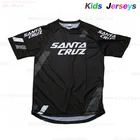 Детская футболка с коротким рукавом, дышащая Спортивная одежда для горных велосипедов, мотокроссов, BMX DH, на лето