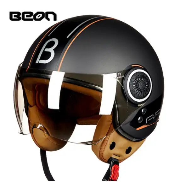 110B-03 BEON мотоциклетный шлем Chopper 3/4, винтажный шлем с открытым лицом, мотоциклетный шлем, шлем для мотокросса, мотоциклетный шлем для скутера - Цвет: 110B-03