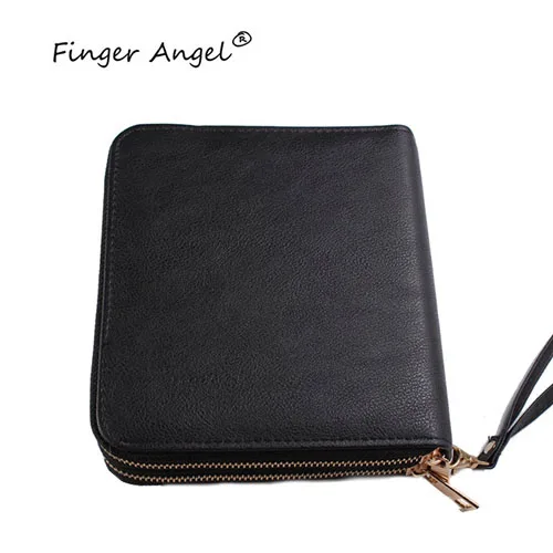 Finger Angel 192 слотов 6 цветов пластины для штамповки ногтей двойная молния Чехлы для ногтей трафарет держатель маникюрный шаблон Oragnizer - Цвет: Black