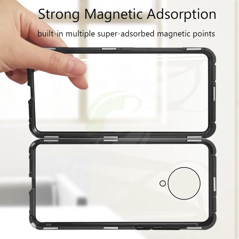 Металлический магнитный адсорбционный чехол для Pocophone F2 Pro двухсторонний из