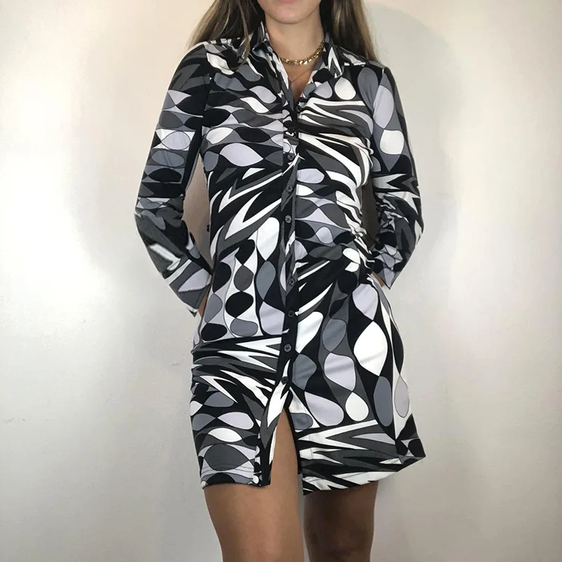 

Pink Classic Long Sleeves Elegant Sexy Shirt Dresses For Women 2021 Party Spring Autumn Fashion Clothes