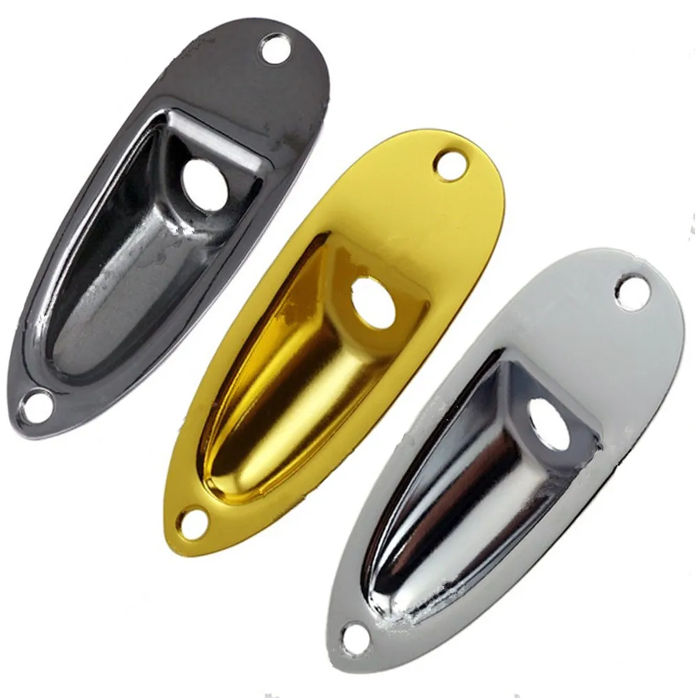 

12 Pcs/Lot 3 Colors Boat Style Electric Bass Guitar Metal Jack Plates Chrome Black Gold Guitar Accessories
