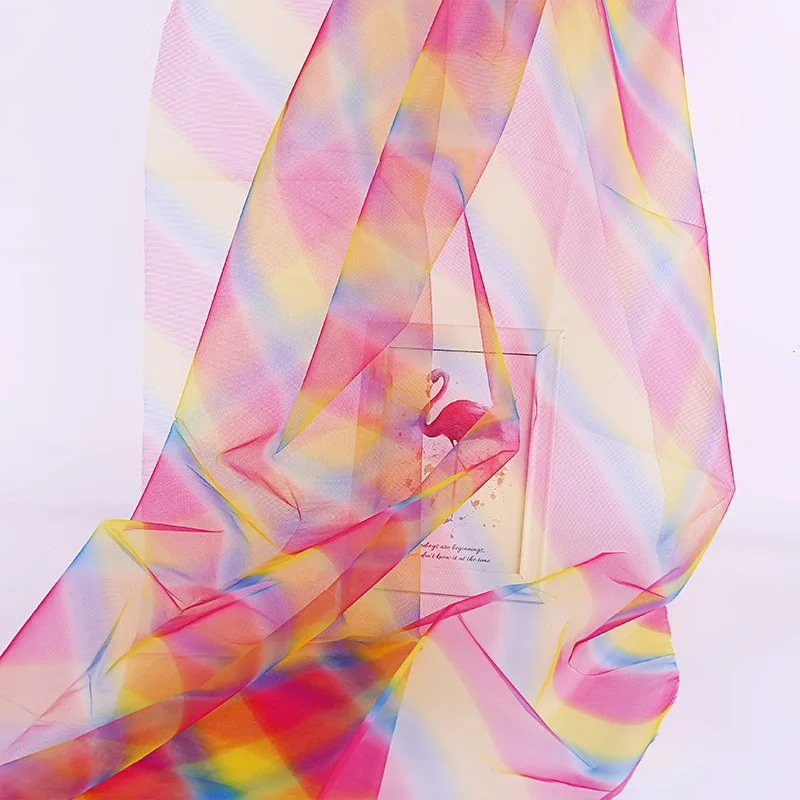 1 м/2 м/5 м ширина 150 см мягкая Радужная цветная Тюлевая сетчатая ткань для банкета