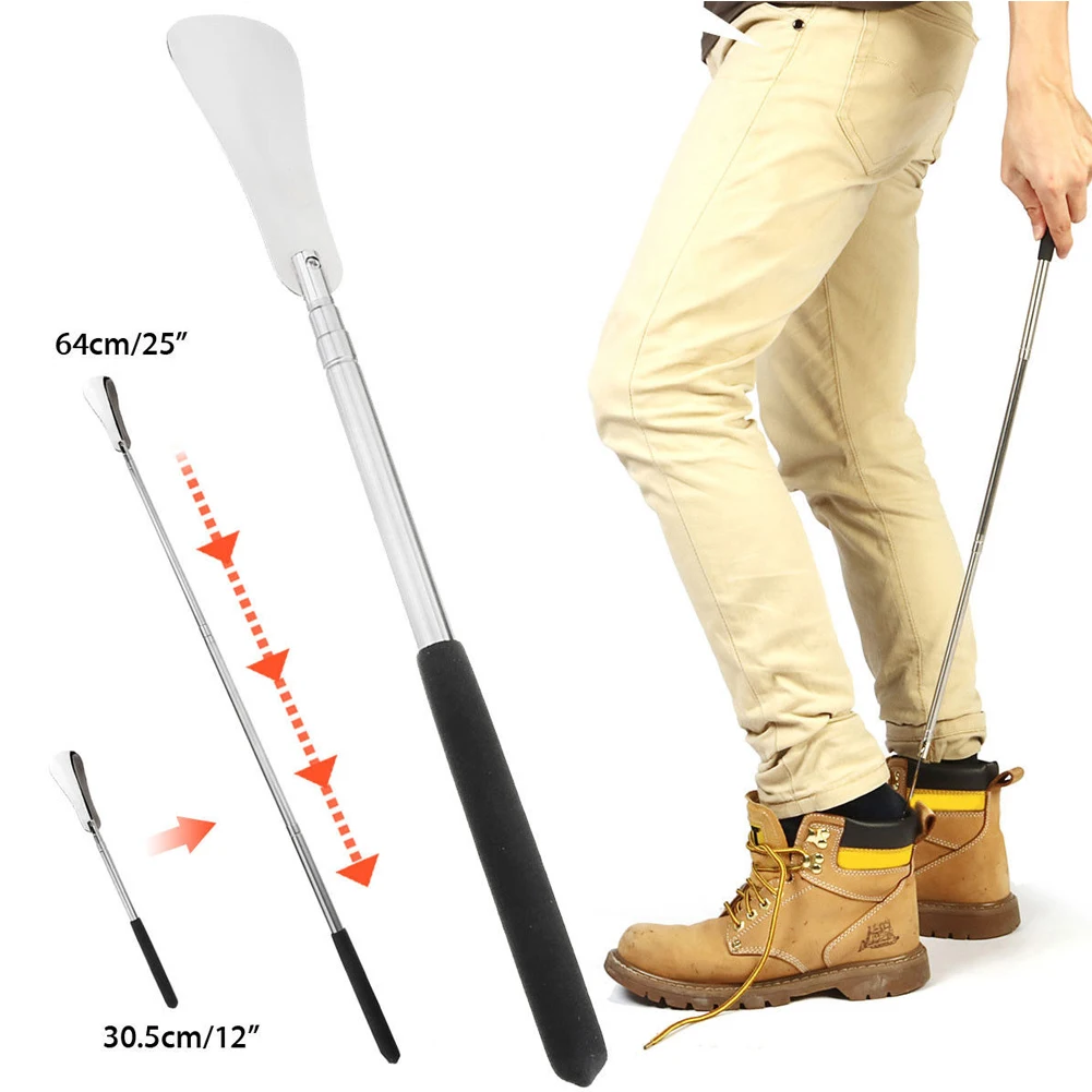 

Professional Long Handle Shoe Horn Flexible Silver Stainless Steel Shoe Horn Stick Shoe Lifter Tool Shoe Spoon Tool 30.5-64cm