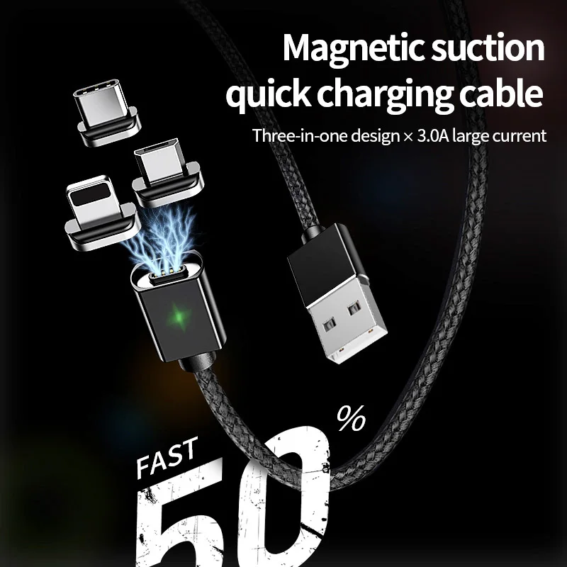 Магнитное зарядное устройство с разъемом USB Type-C кабель для Samsung S20 Huawei P40 мобильный