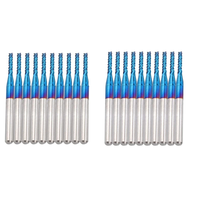 

10Pcs Carbide Router Cutting Bit Blue Corn End Mill Engraving Bit for CNC PCB Machinery